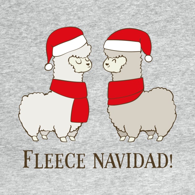 Fleece Navidad, Funny Cute Alpaca Christmas by Dreamy Panda Designs